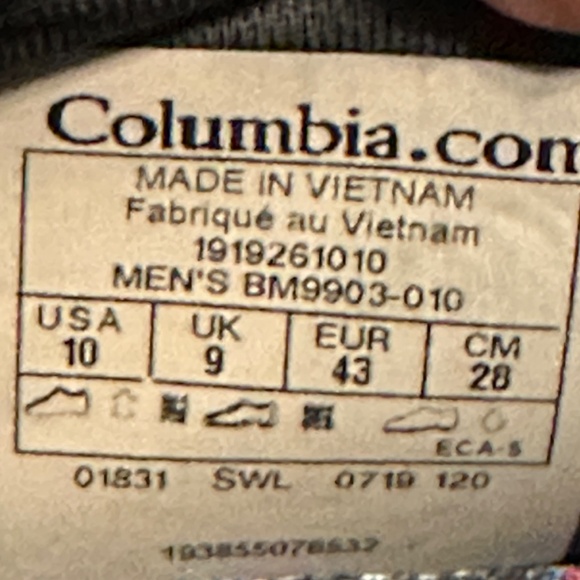 Columbia BM9903-010 Mens Sz 10 Hiking Boots NEW main image 3